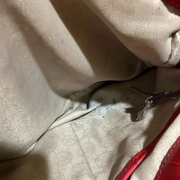 Michael kors red  leather satchel handbag - Picture 12 of 14